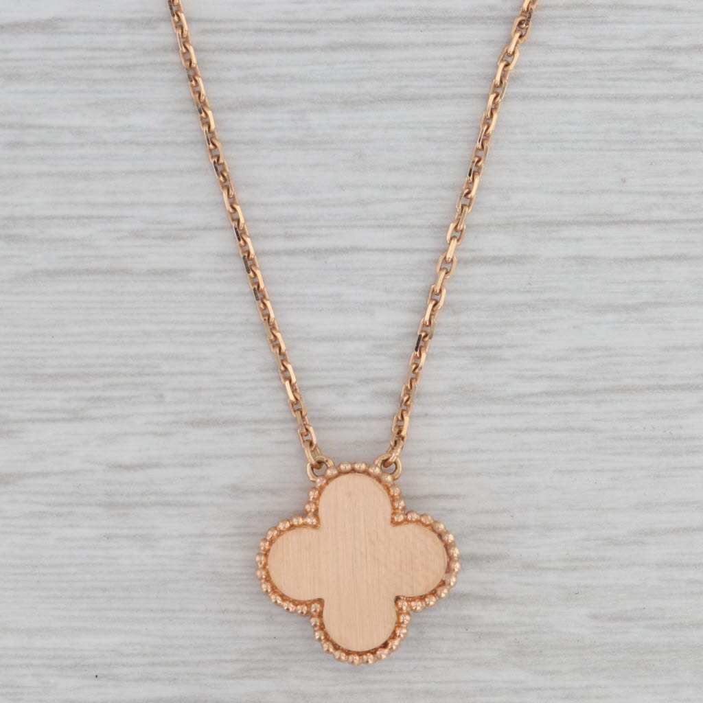 Gray Van Cleef Arpels Holiday Bullseye Clover Alhambra Necklace Case 18k Gold VCA
