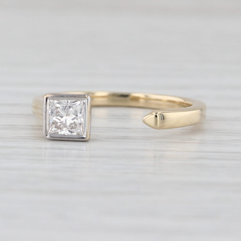 0.36ct Lab Grown Diamond Cuff Ring 10k Yellow White Gold Stackable Wrap