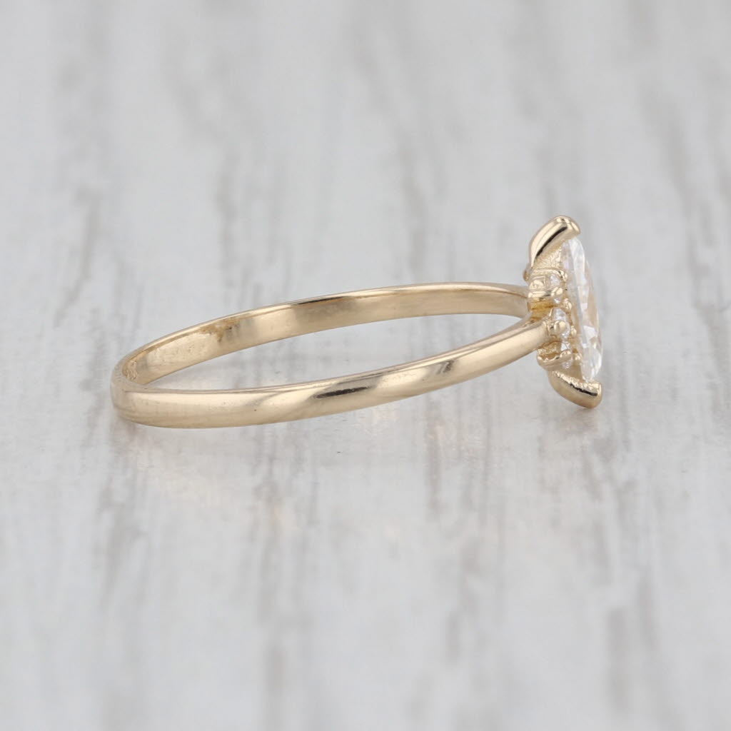 0.23ctw Moissanite Marquise Ring 14k Yellow Gold Size 5 Engagement Promise