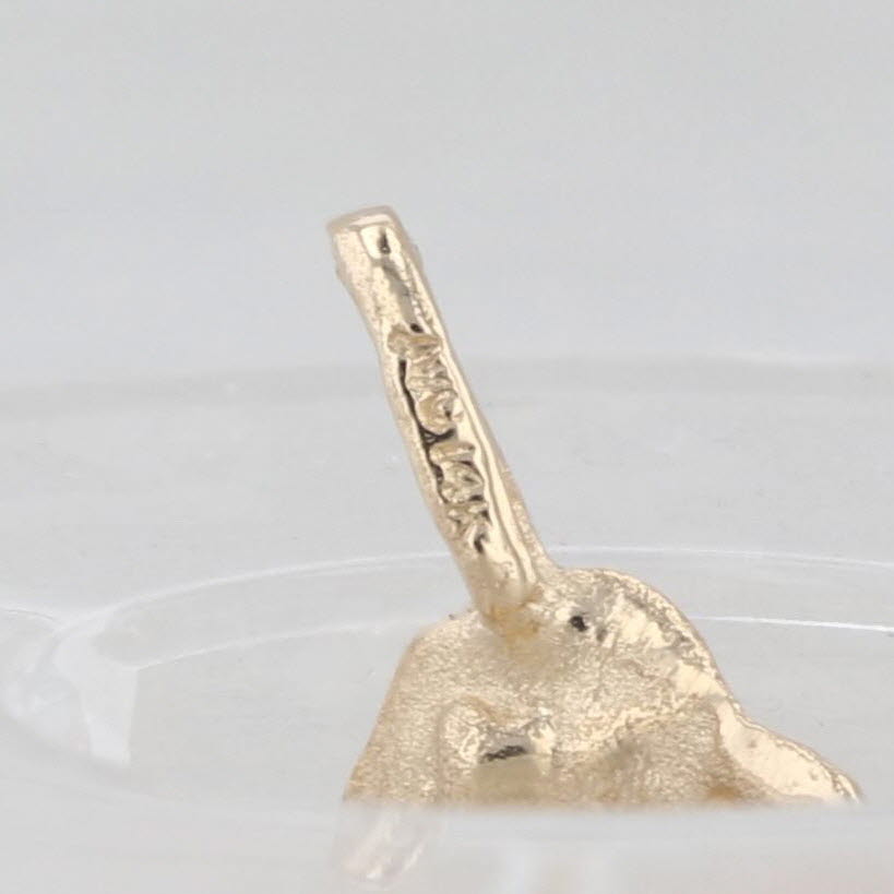 Conch Shell Charm 14k Yellow Gold Small Nautical Drop Pendant