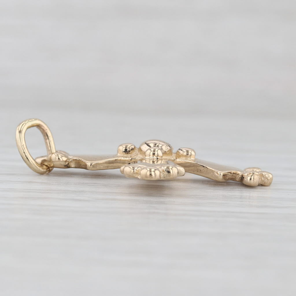 Bead Cross Pendant 14k Yellow Gold Statement