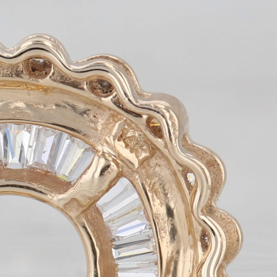 0.89ctw Diamond Eternity Circle Pendant 14k Yellow Gold Floating Drop