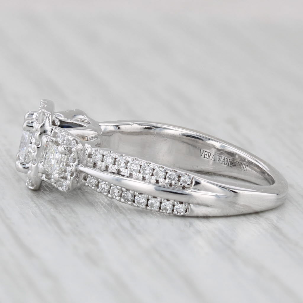 Light Gray Vera Wang Wish 0.82ctw Diamond Princess Engagement Ring 14k White Gold Size 6.25