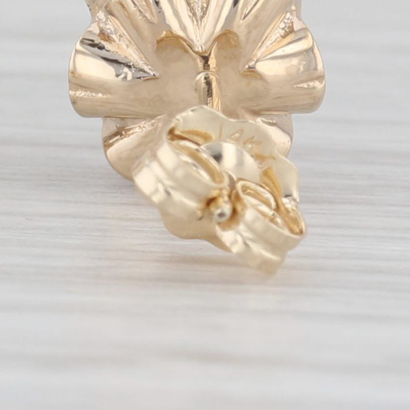 Light Gray 0.24ctw Diamond Cluster Stud Earrings 14k Gold Buttercup Flower