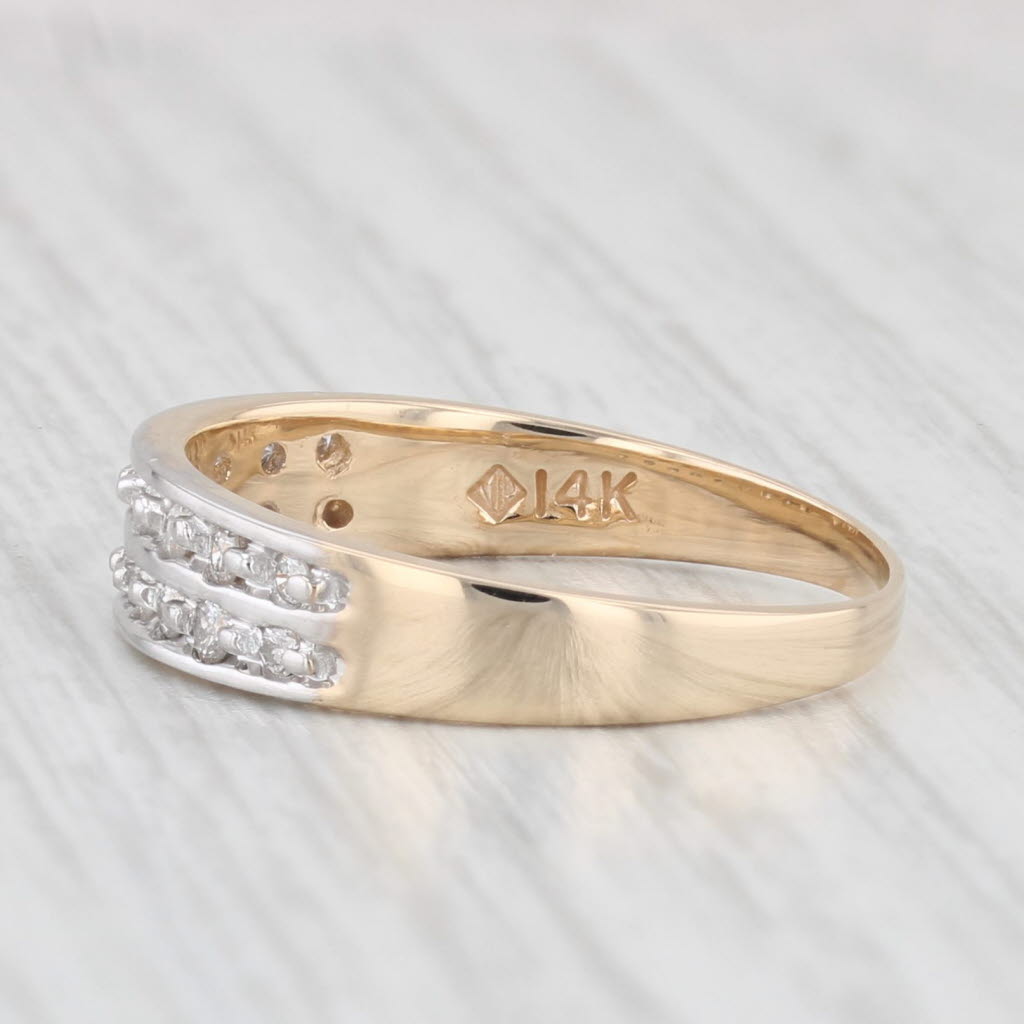 Light Gray 0.25ctw Diamond Wedding Band 14k Yellow Gold Size 8 Stackable Ring