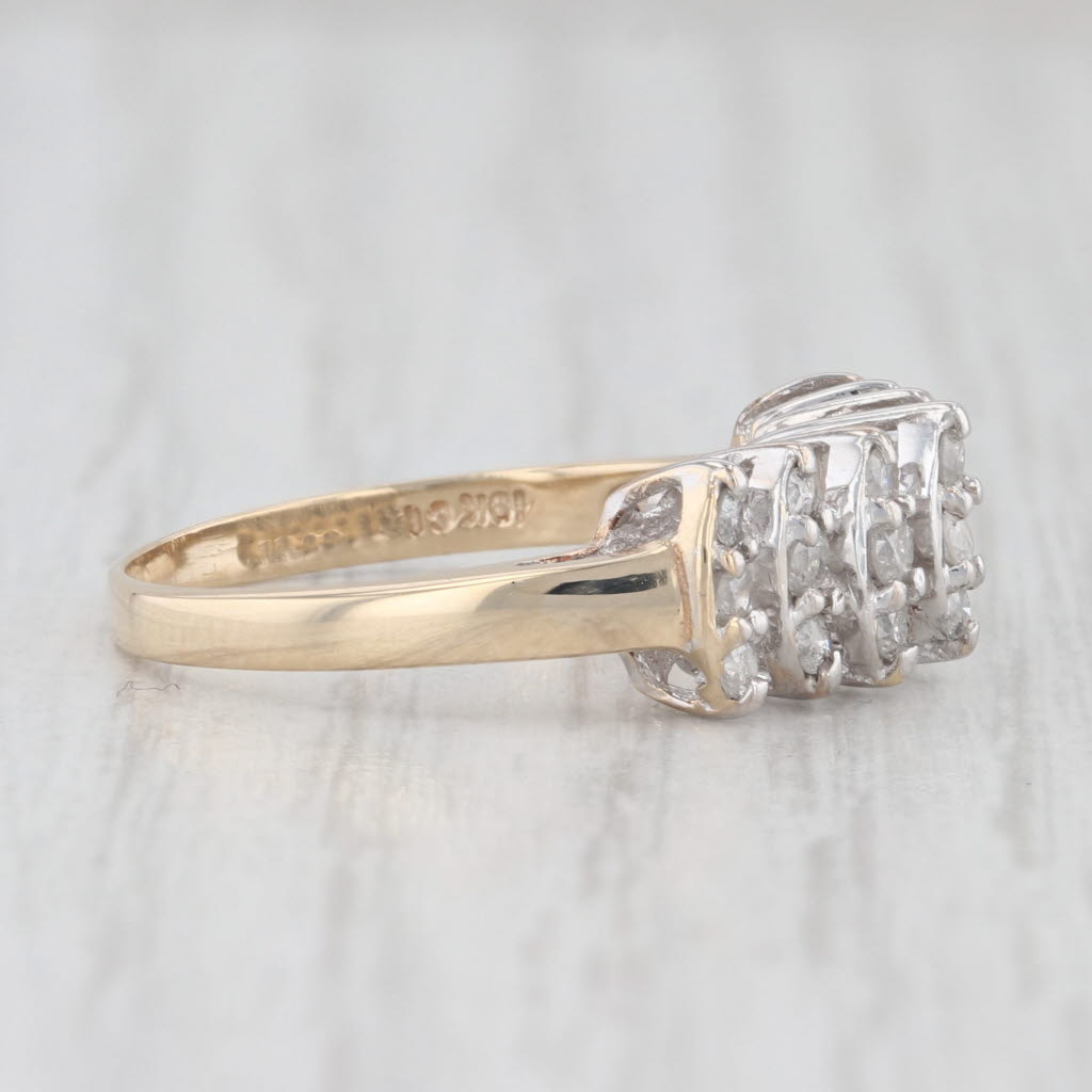 Light Gray 0.45ctw Diamond Tiered Pyramid Ring 10k Gold Size 7 Anniversary