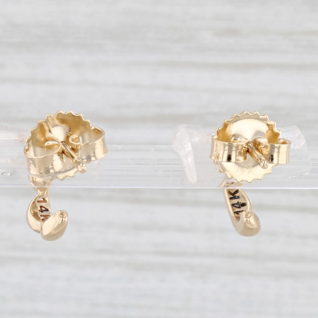 Light Gray New Tacori Diamond Half Hoop Earrings 14k Yellow Gold Small Hoops