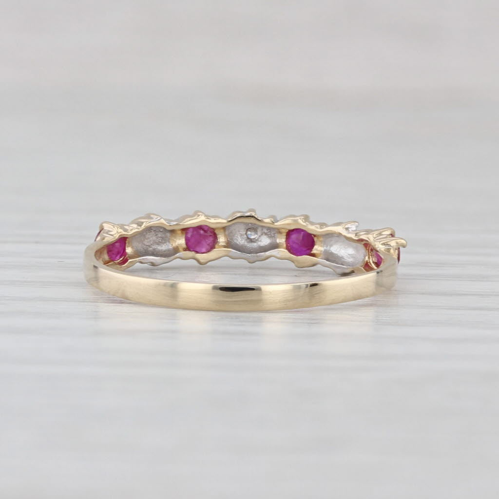 0.25ctw Ruby Diamond Stackable Ring 10k Yellow Gold Size 7