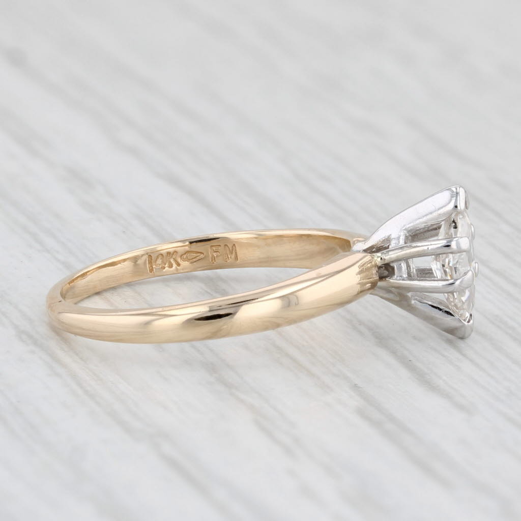 Light Gray 0.25ctw Marquise Diamond Solitaire Engagement Ring 14k Yellow Gold Size 4.75