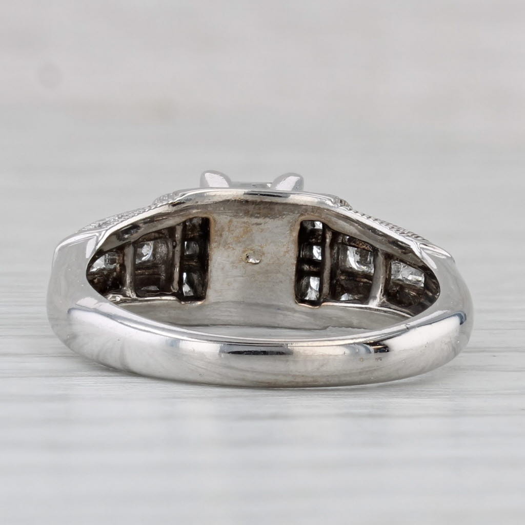Gray 1.06ctw Princess Diamond Engagement Ring 14k White Gold Size 7