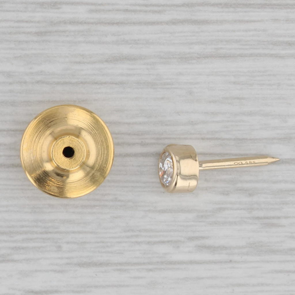 Gray 0.25ct Diamond Solitaire Tie Tac Pin 14k Yellow Gold