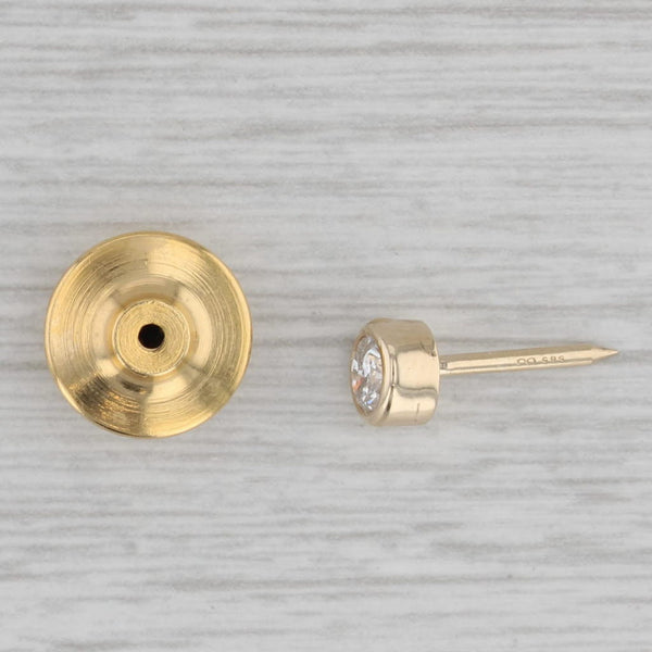 0.25ct Diamond Solitaire Tie Tac Pin 14k Yellow Gold