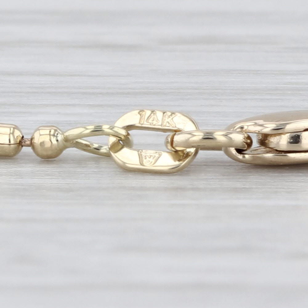 Bar Bead Link Teardrop Fringe Necklace 14k Yellow White Rose Gold 17"