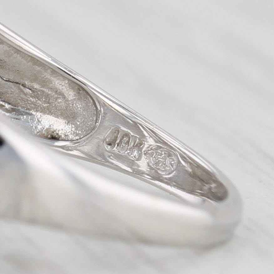 Light Gray 0.34ctw Diamond Scalloped Bypass Ring 10k White Gold Size 7.25