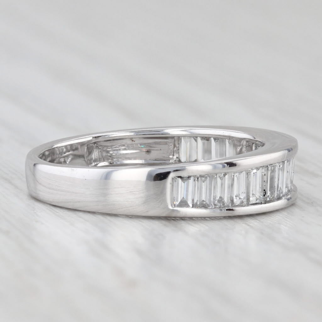 0.90ctw Diamond Wedding Anniversary Band 14k White Gold Size 5.75 Band