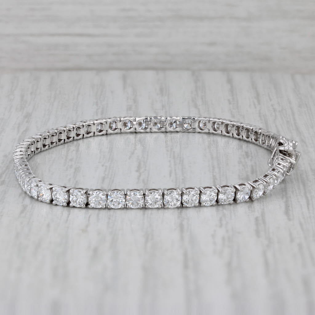 Gray New 5ctw Lab Created Diamond Tennis Bracelet 14k White Gold 6.75" 3mm