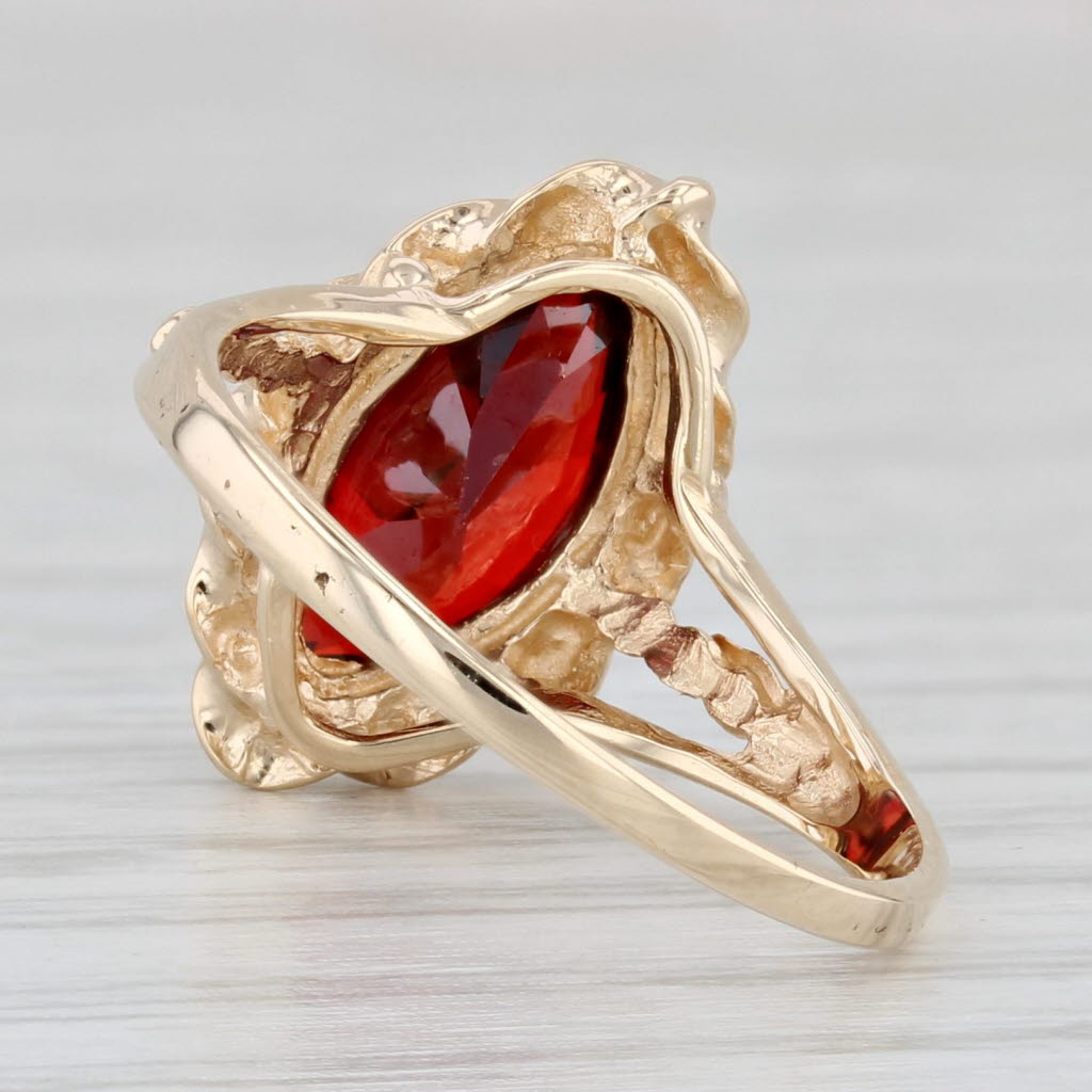 Light Gray 2.80ct Lab Created Garnet Marquise Solitaire Ring 10k Yellow Gold Size 7