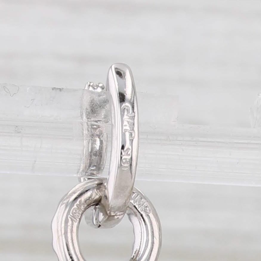 Light Gray 6.60ctw Prasiolite Green Amethyst Diamond Charm Dangles Hoop Earrings 18k Gold