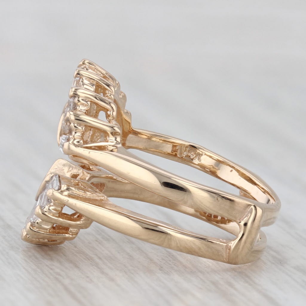 Light Gray 0.78ctw Diamond Baguette Ring Jacket Guard 14k Yellow Gold Bridal Size 4.75