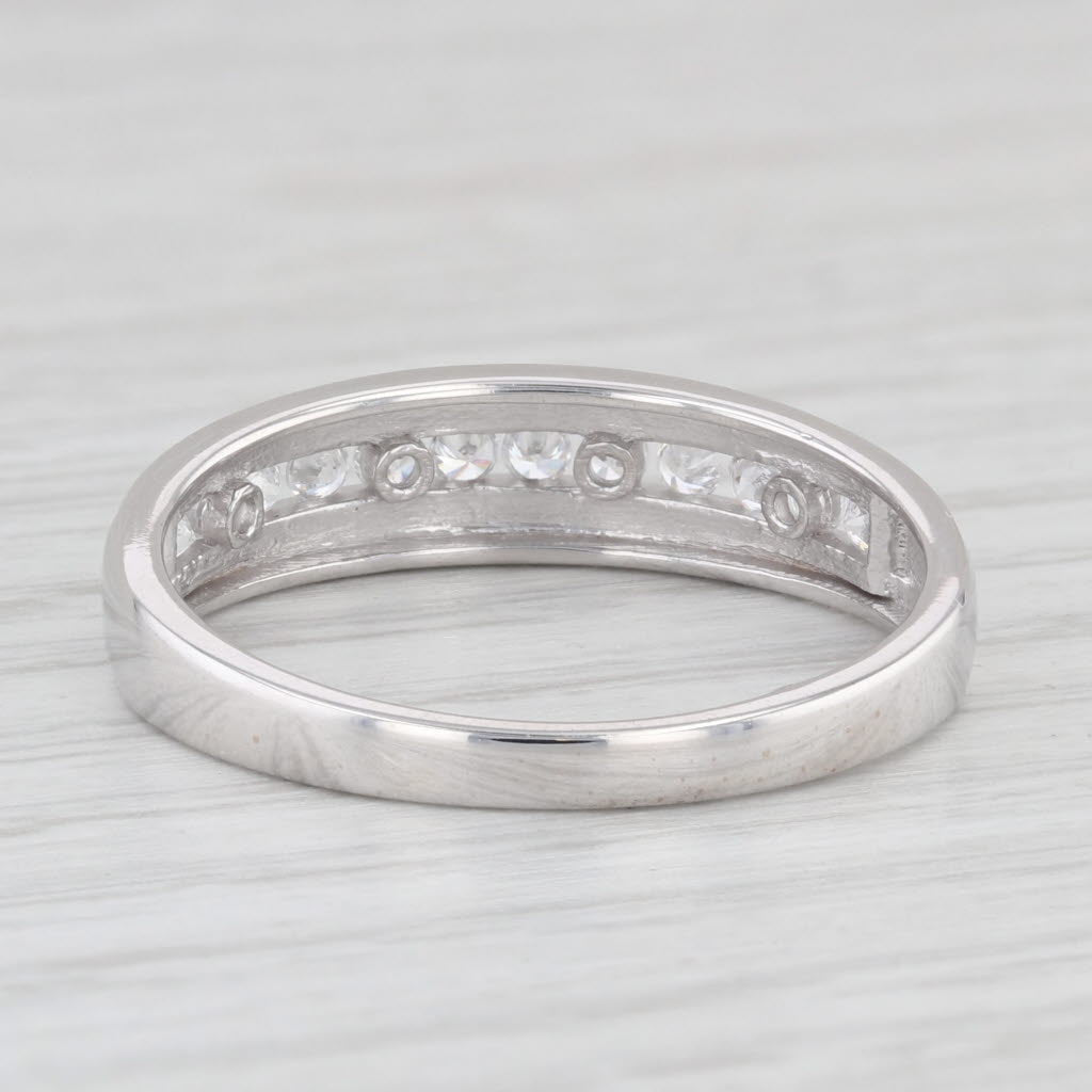 Light Gray 0.36ctw Cubic Zirconia Men's Wedding Band 14k White Gold Size 11 Ring
