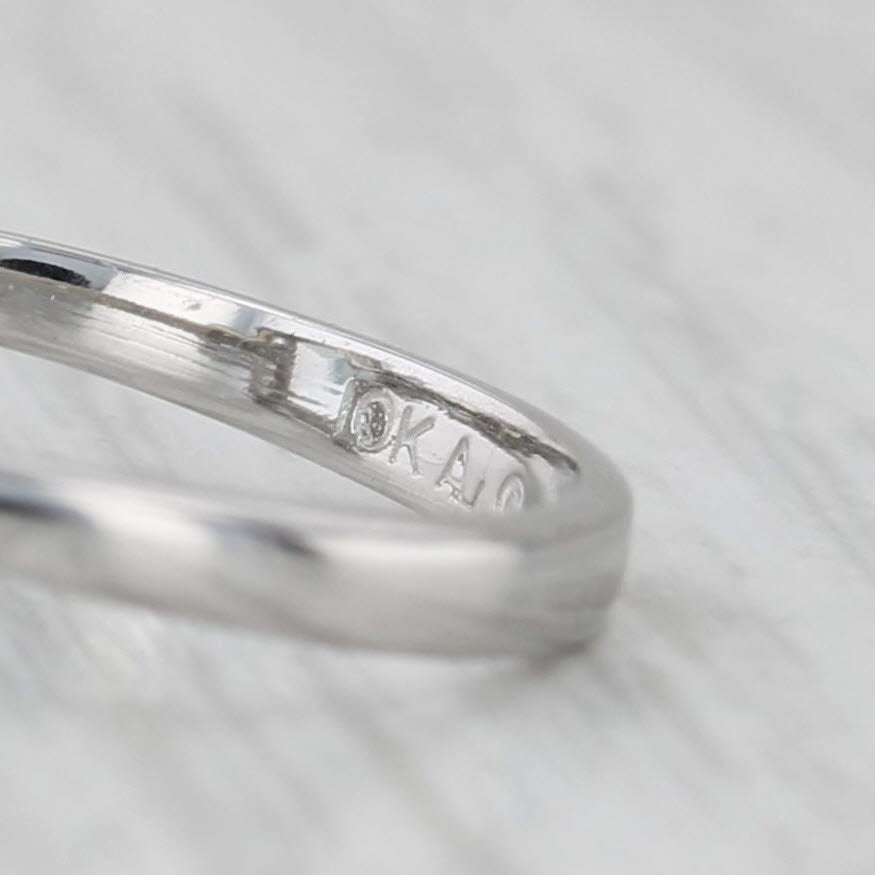 Light Gray 1.30ctw Emerald Cut Aquamarine Diamond Ring 10k White Gold Size 5
