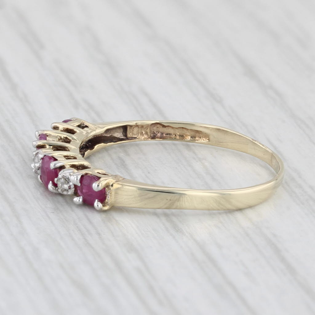 Light Gray 0.50ctw Ruby Diamond Ring 10k Yellow Gold Size 6.5 Stackable Bridal