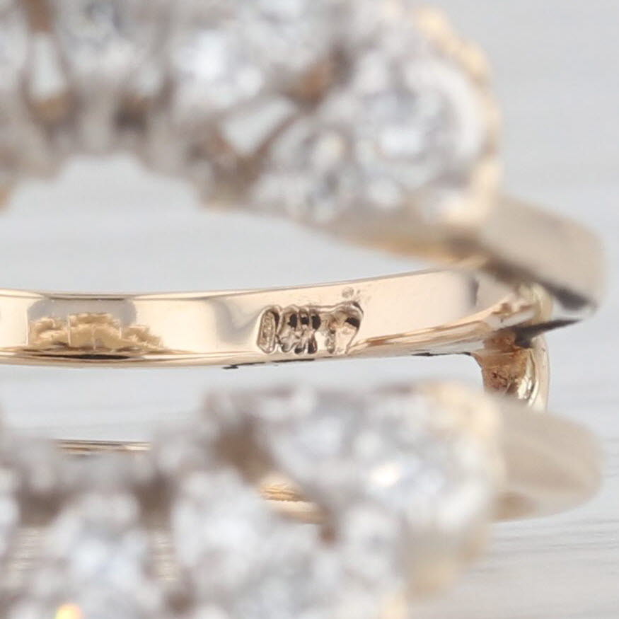 Light Gray 0.40ctw Diamond Ring Jacket Guard 14k Yellow Gold Size 6.5 Bridal
