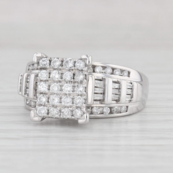 0.84ctw Diamond Engagement Ring 10k White Gold Size 8.5 Bridal