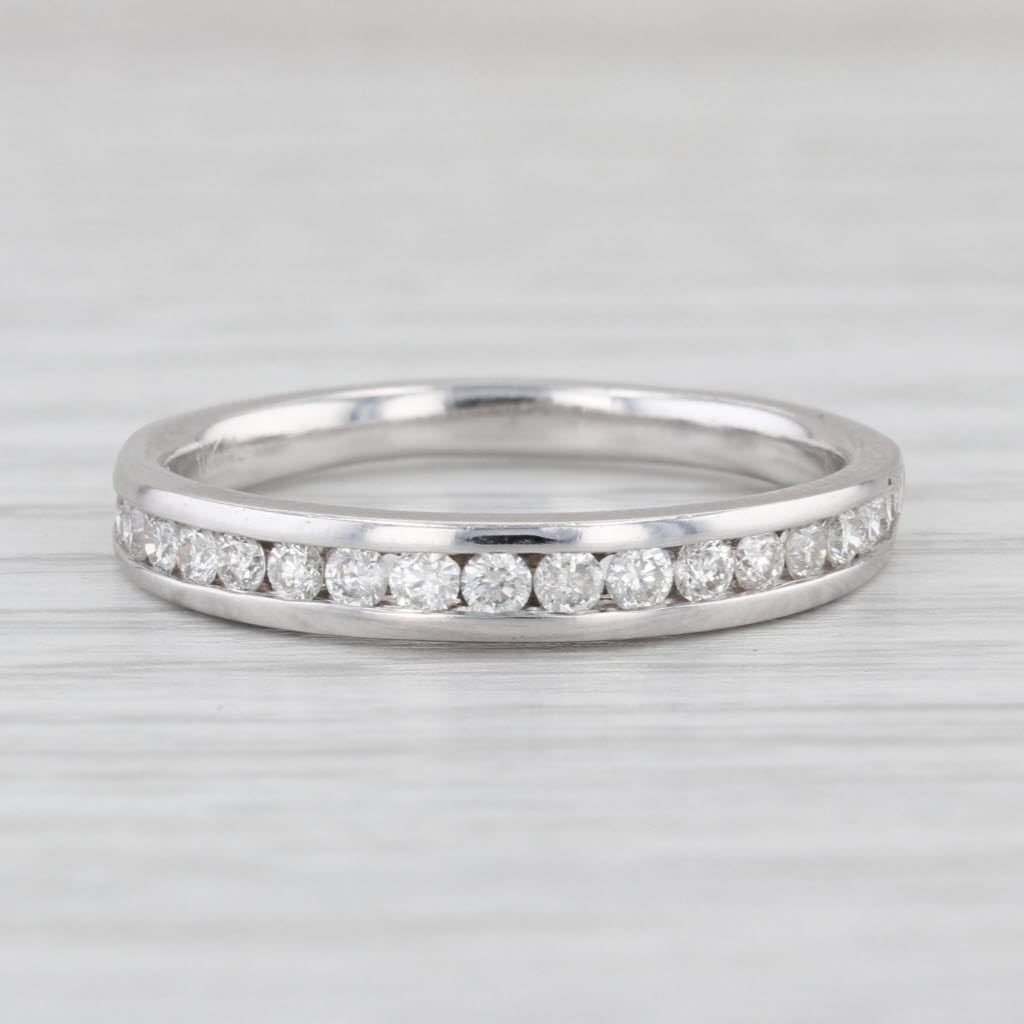 0.40ctw Diamond Wedding Band 10k White Gold Size 8.75 Stackable Anniversary Ring