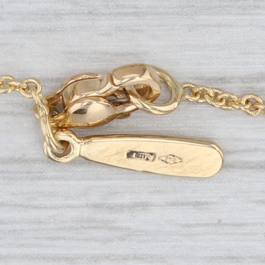 Light Gray Marco Bicego Siviglia Brushed Oval Station Cable Chain Necklace 18k Yellow Gold