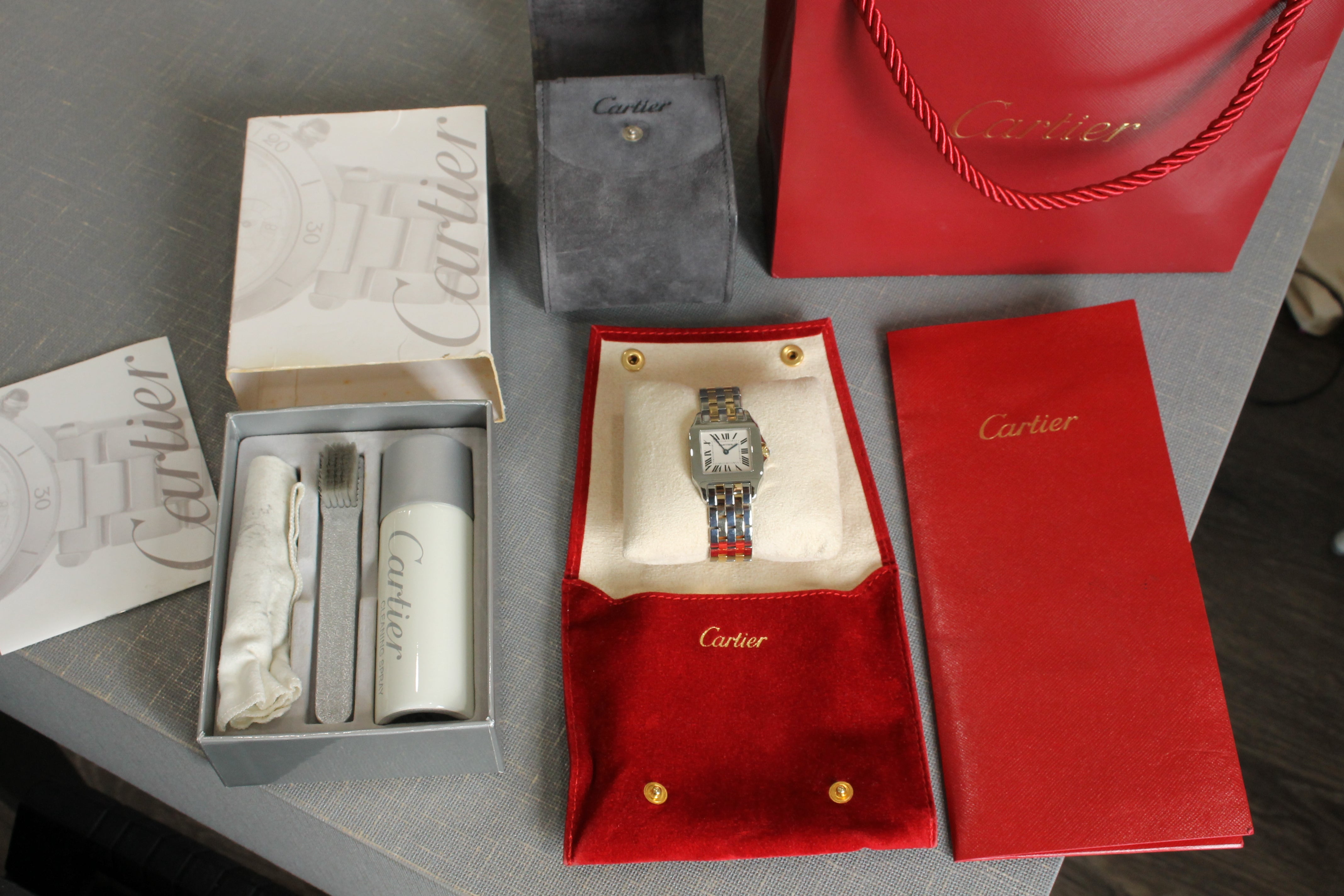 Sienna Cartier Santos Demoiselle Steel & 18k Ladies Quartz Bracelet Watch 2701 w Box