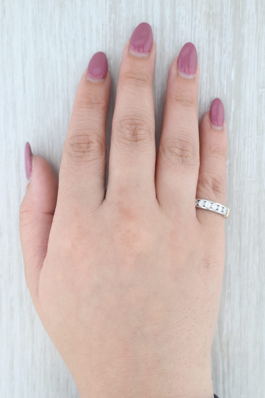 Light Gray 0.50ctw Diamond Wedding Band 14k White Yellow Gold Stackable Ring Size 6.25