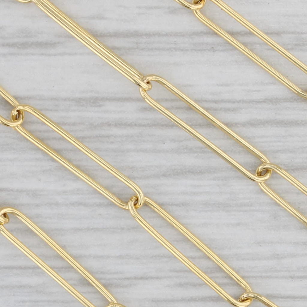 Gray New Petite Paper Clip Chain Necklace 14k Yellow Gold 18" 2.8mm