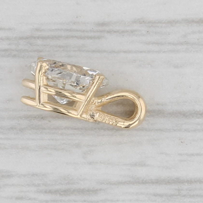 Gray 0.69ct Marquise Diamond Solitaire Pendant 14k Yellow Gold Small Drop
