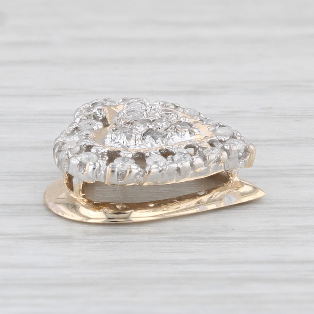 Light Gray 0.23ctw Diamond Heart Pendant 10k Yellow Gold