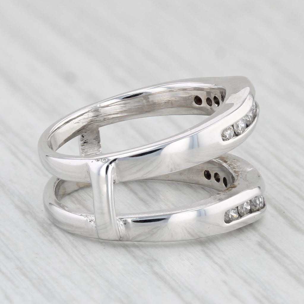 Light Gray 0.50ctw Diamond Ring Jacket Guard Enhancer 14k White Gold Size 6-6.25 Bridal