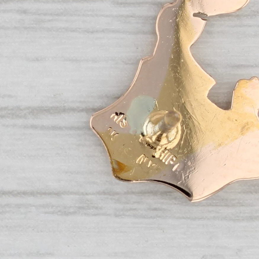 Gray Sword Fish Lapel Pin 14k Yellow Gold Tie Tac