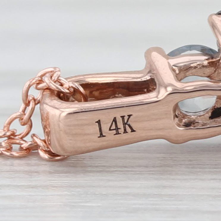 Le Vian 0.87ctw Morganite Aquamarine Diamond Pendant Necklace 14k Rose Gold