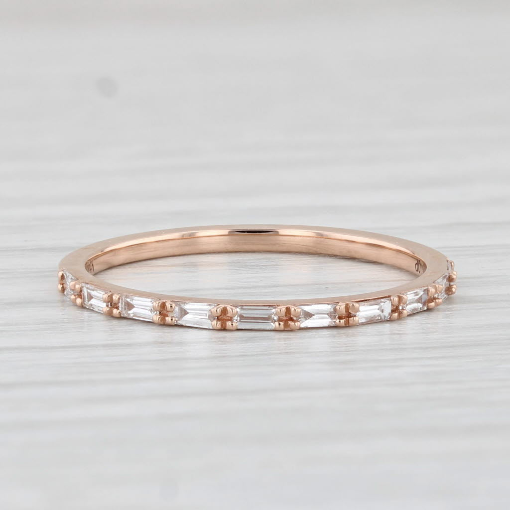 Light Gray New 0.19ctw Diamond Ring 14k Rose Gold Wedding Band Stackable Size 6.5