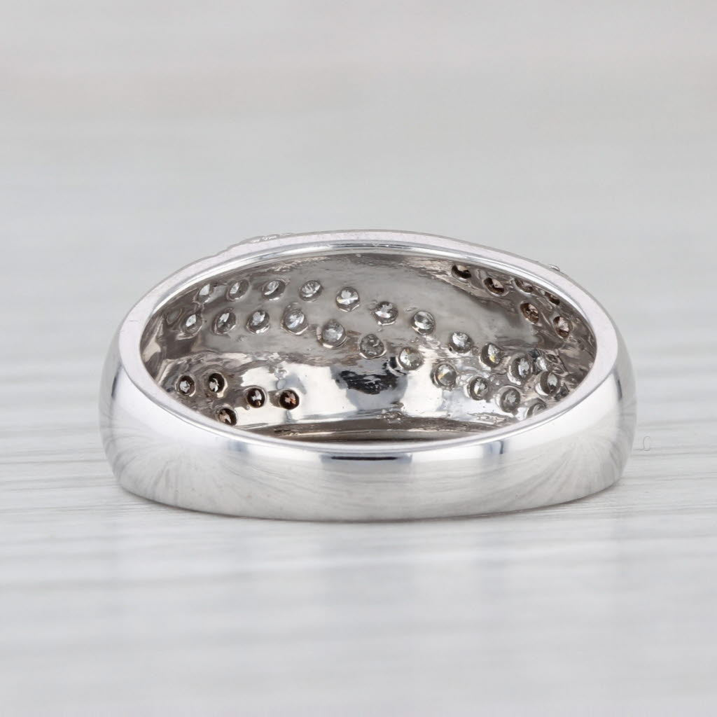 0.50ctw Diamond White Brown Ring 10k White Gold Size 7 Stackable Wedding Band