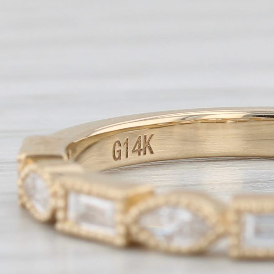 Light Gray New 0.35ctw Stackable Diamond Ring 14k Yellow Gold Size 6.5 Wedding Band