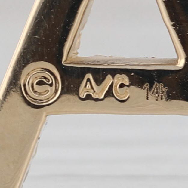 0.30ctw Diamond Letter Initial A Pendant 14k Yellow Gold Floating Drop