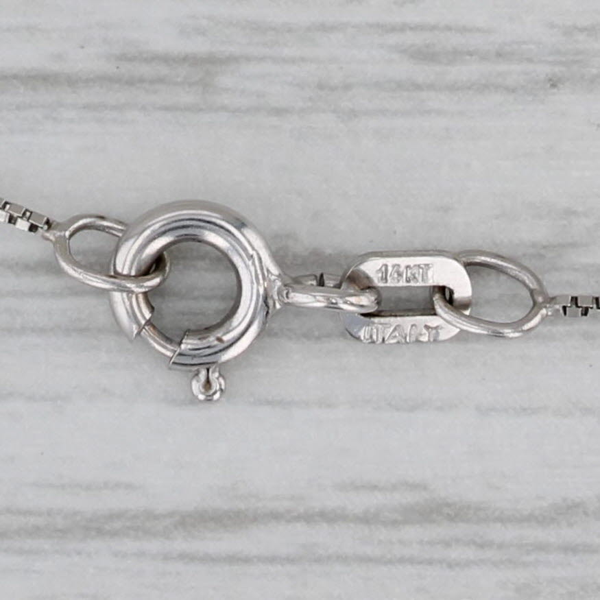 New Octava Box Chain Necklace 14k White Gold 18" 0.7mm