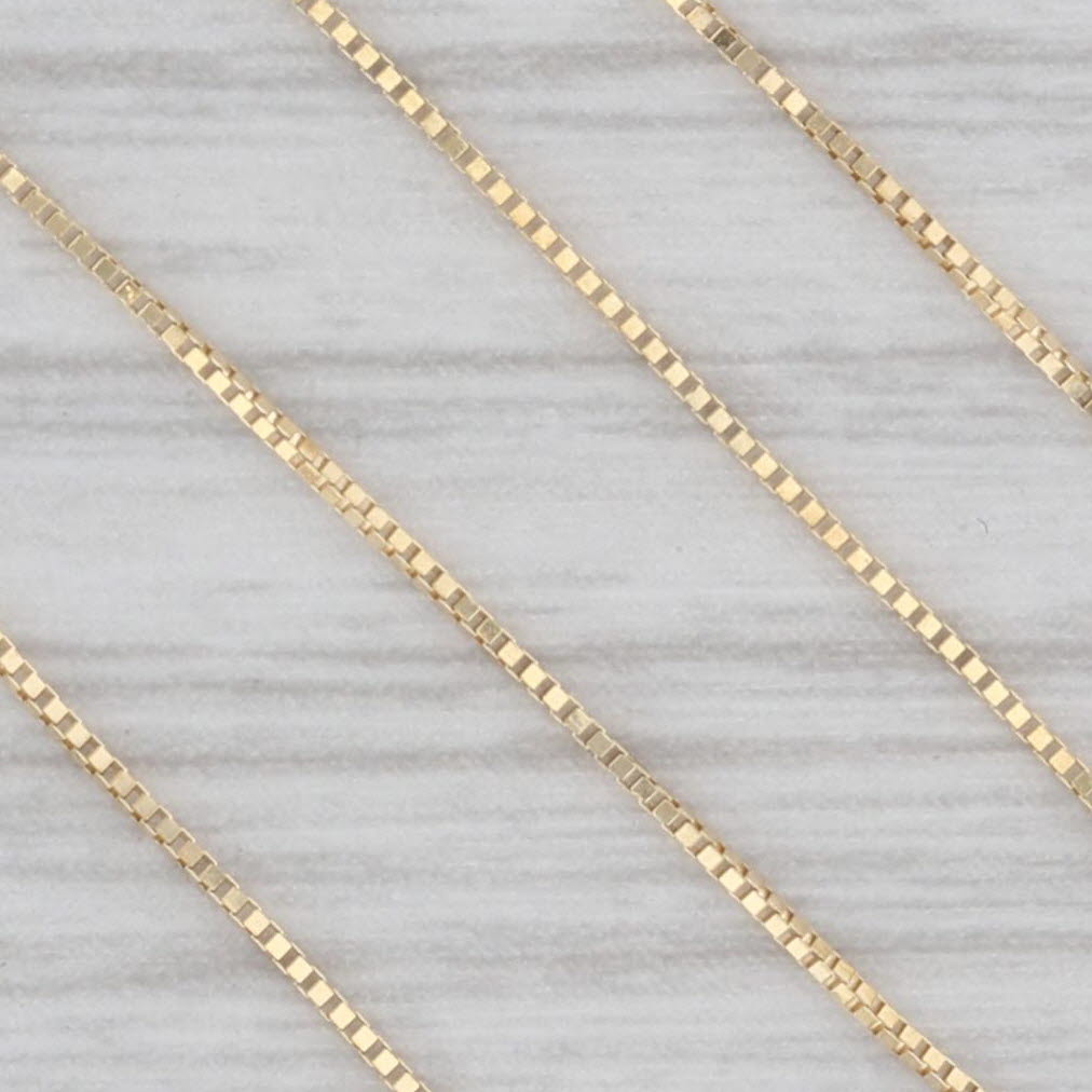 Gray 18" 0.5mm Box Chain Necklace 18k Yellow Gold Italy
