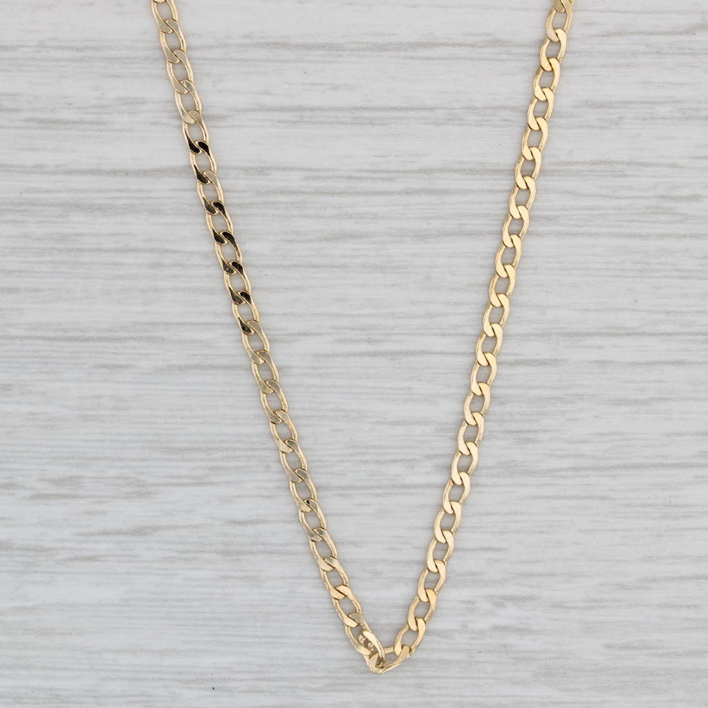 Gray 24" Curb Chain Necklace 18k Yellow Gold 2.3mm