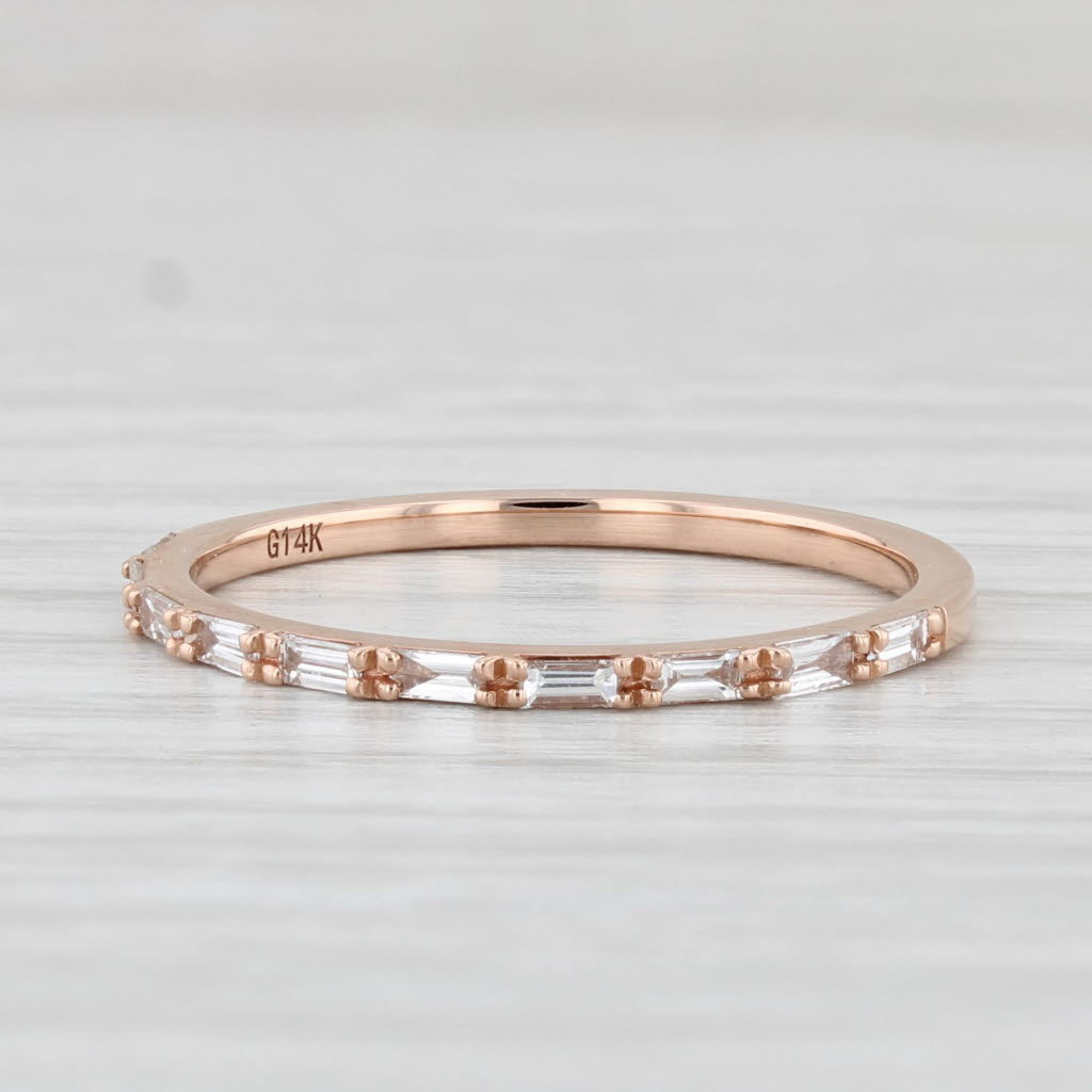 Light Gray New 0.19ctw Diamond Ring 14k Rose Gold Wedding Band Stackable Size 6.5