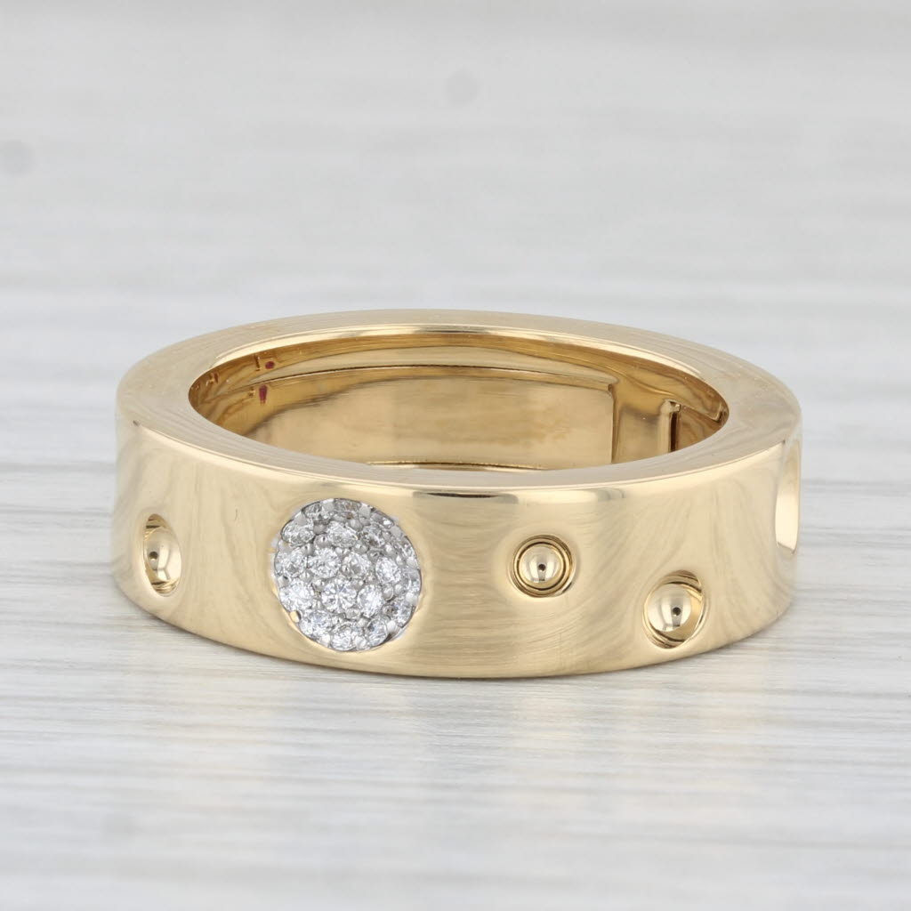 Light Gray Roberto Coin Pois Moi Luna Diamond Ring 18k Yellow Gold Size 6.5 Dots Band