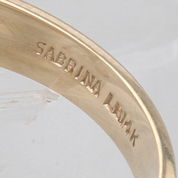 Domed Beveled Croissant Ring 14k Yellow Gold Size 6.25