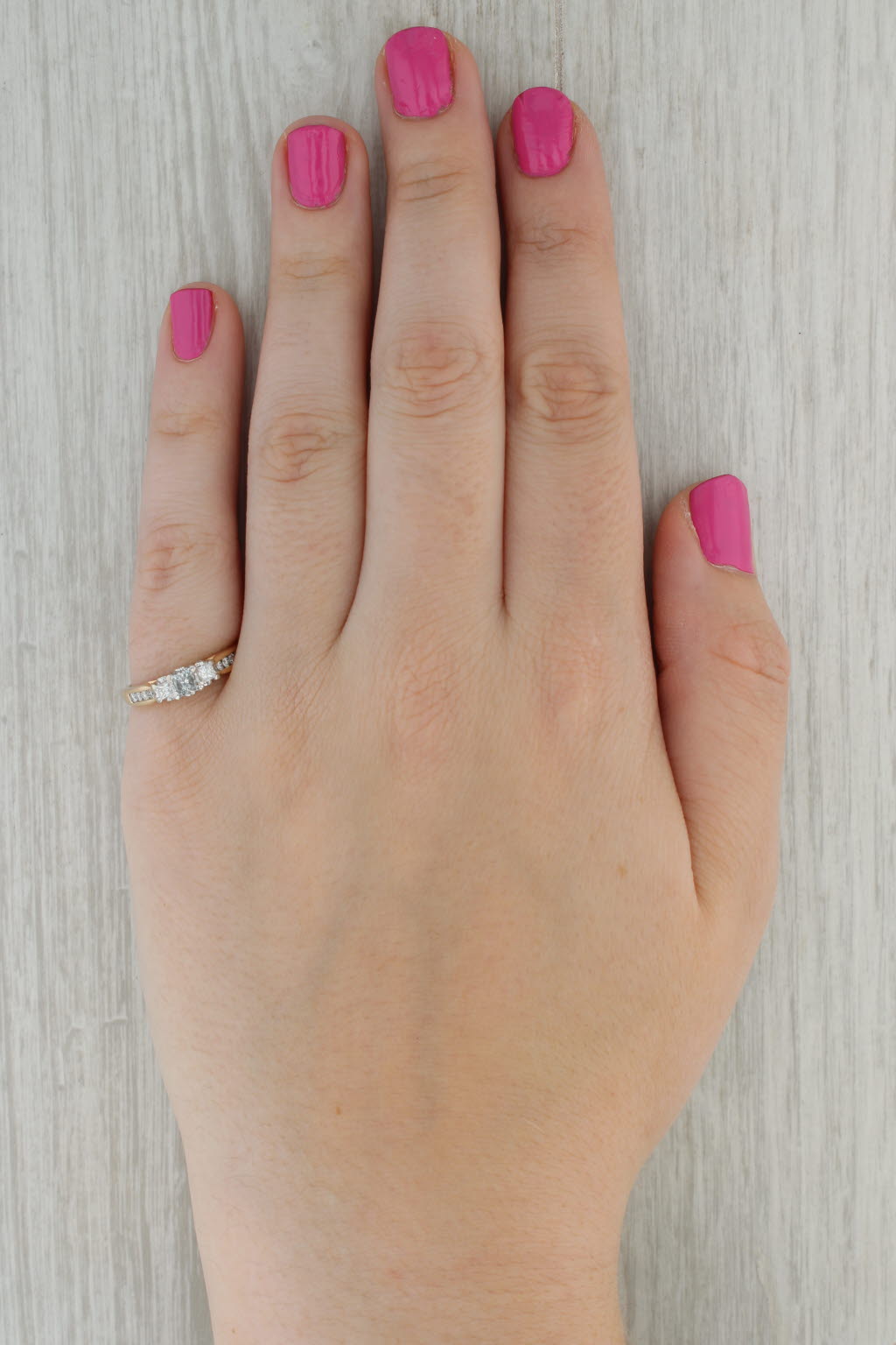 Dark Gray 0.61ctw Princess Diamond Engagement Ring 14k Yellow Gold Size 7