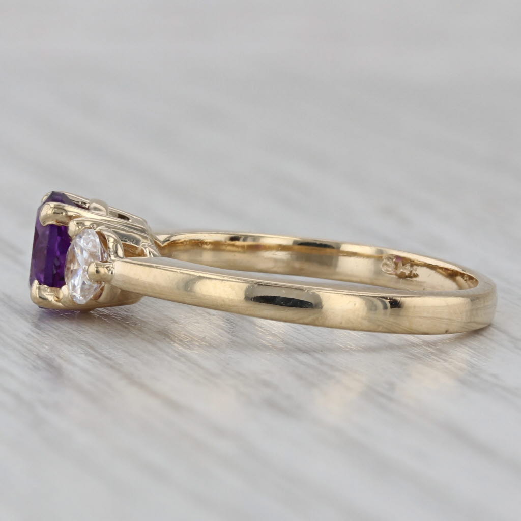 Gray 1.46ctw Amethyst Cubic Zirconia Ring 14k Yellow Gold Size 8